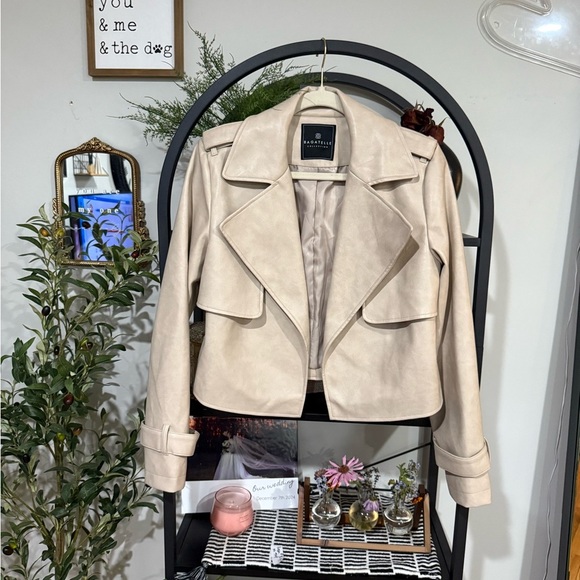 Bagatelle Cream faux Leather Jacket for Women size xs - Picture 1 of 8